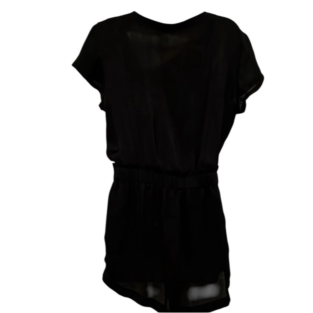 French Connection UK size 8 black dressy romper front zip V- neck - Picture 4 of 14